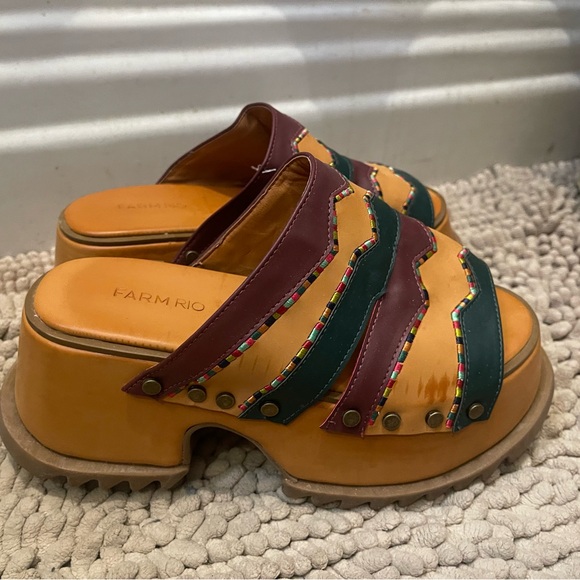 Farm Rio Multi Color Clog Slides NWOT - Picture 3 of 7